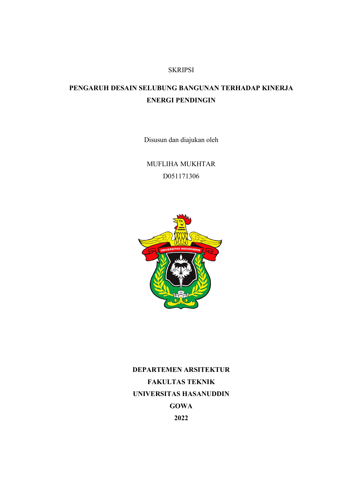 PENGARUH DESAIN SELUBUNG BANGUNAN TERHADAP KINERJA ENERGI PENDINGIN 